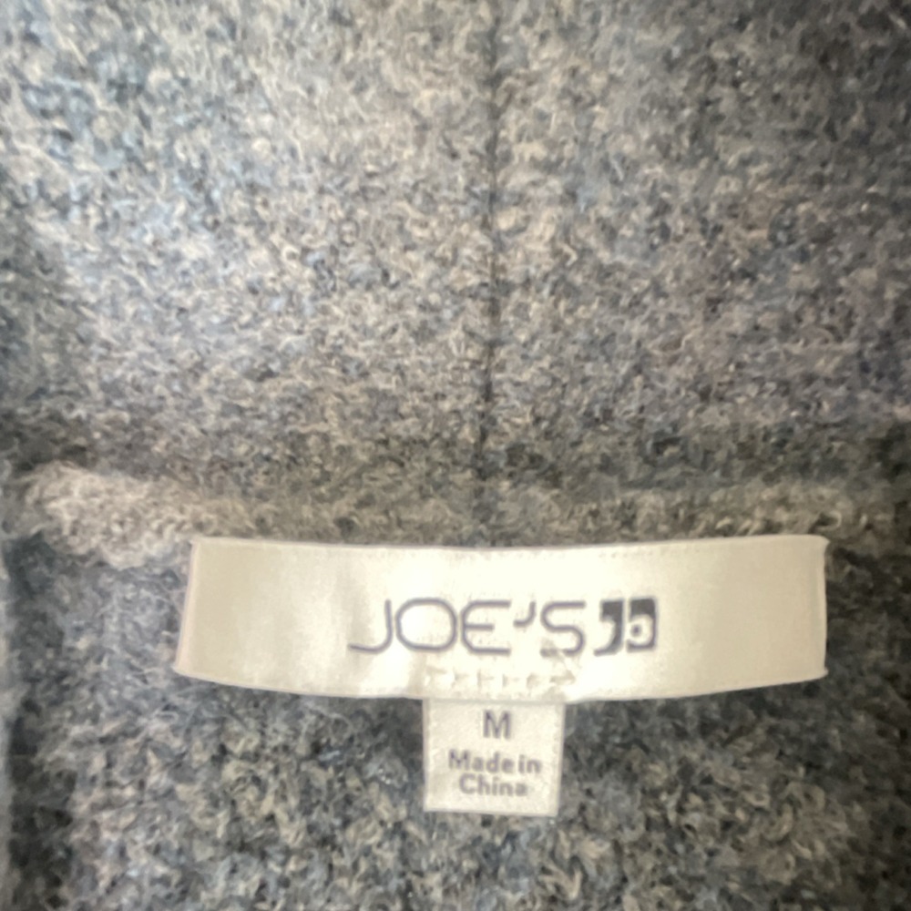 JOE'S Jeans Women's Gray Mid-Length Overcoat Open Front Pockets Size M - Picture 3 of 5